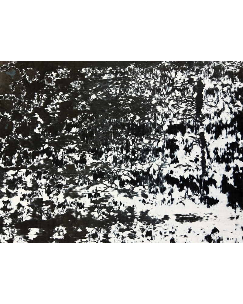 Couteau carbone Tempête de neige | Gris, bleu et reflets argentés - Tokou Coutelier