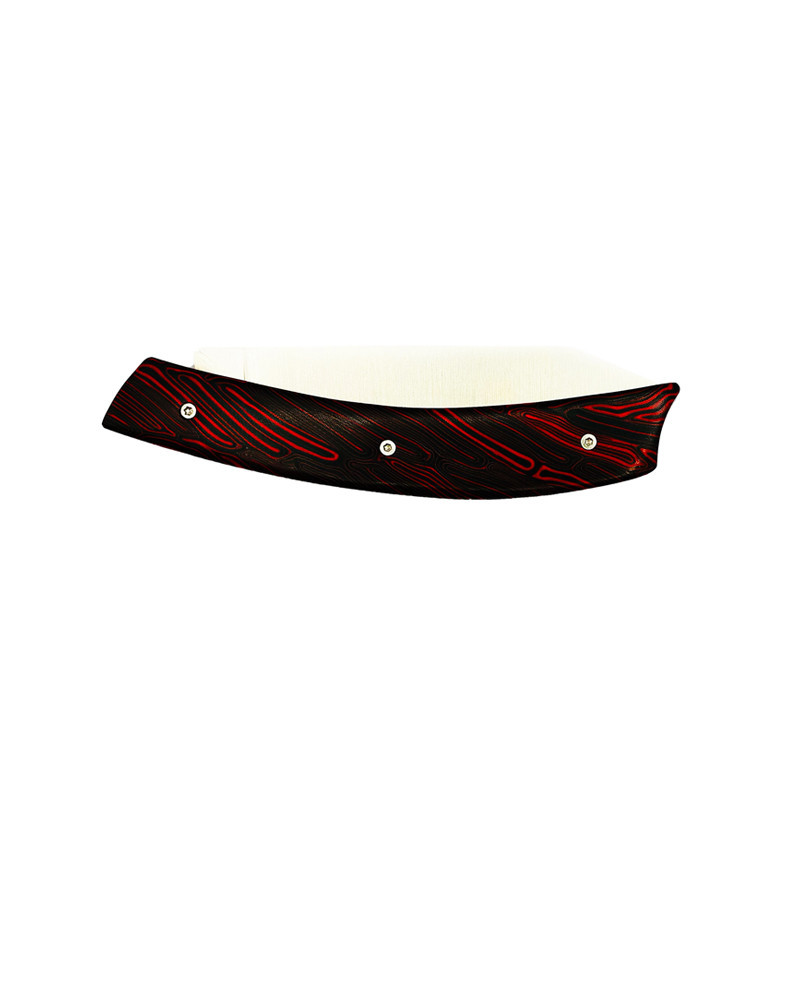 Couteau G10 rouge sombre | Motif esprit Damas - Tokou Coutelier