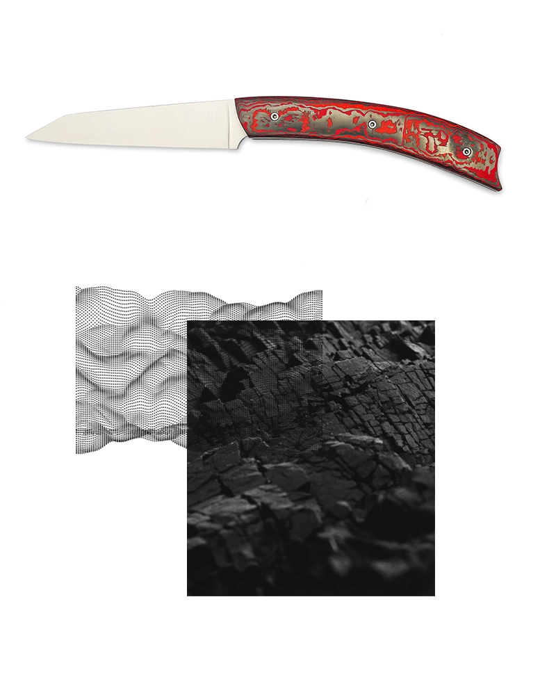 Carbone Lava Flow | Couteau artisanal haut de gamme - Tokou Coutelier